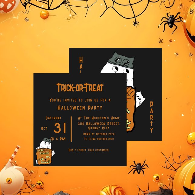 Invitation Cute Boo - Soirée Halloween Trick or Treat (Créateur téléchargé)