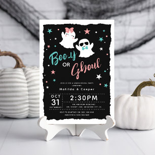 Invitation Cute Boo-y or Ghoul Gender Reveal Halloween Baby