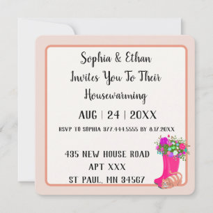 Invitation Cute Botanique Moderne Minimaliste Ménage