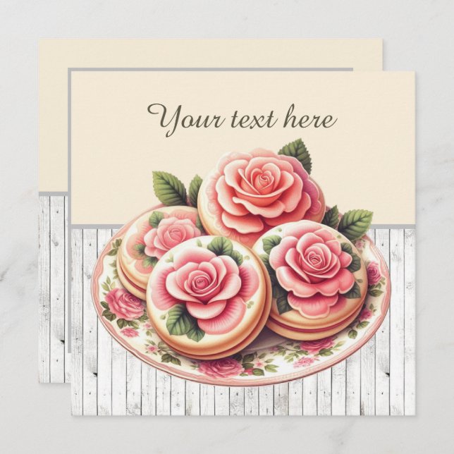 Invitation Cute boulangerie biscuit fête (Devant / Derrière)