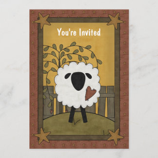 Invitation Cute Boy ou Girl Lamb Baby shower mouton 5" x 7"