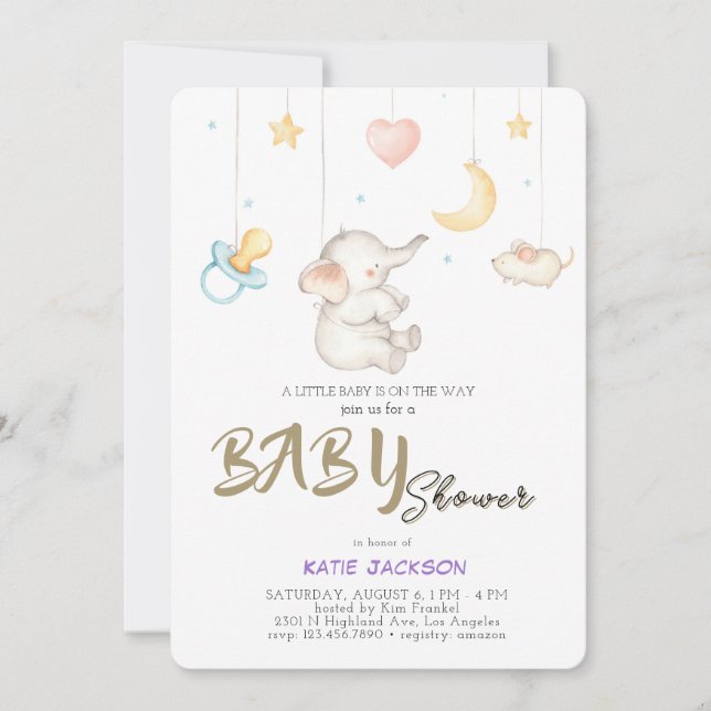 Invitation Cute Budget Baby Shower (Devant)