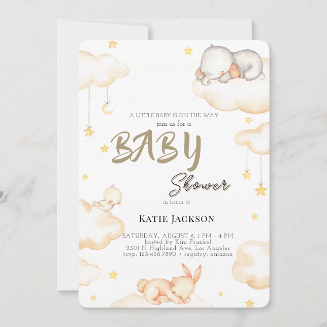 Invitation Cute Budget Baby Shower (Devant)