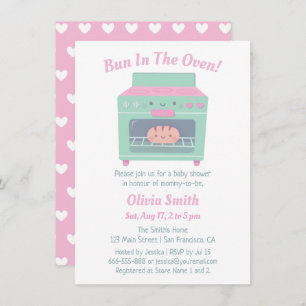 Invitation Cute Bun au Baby shower du four