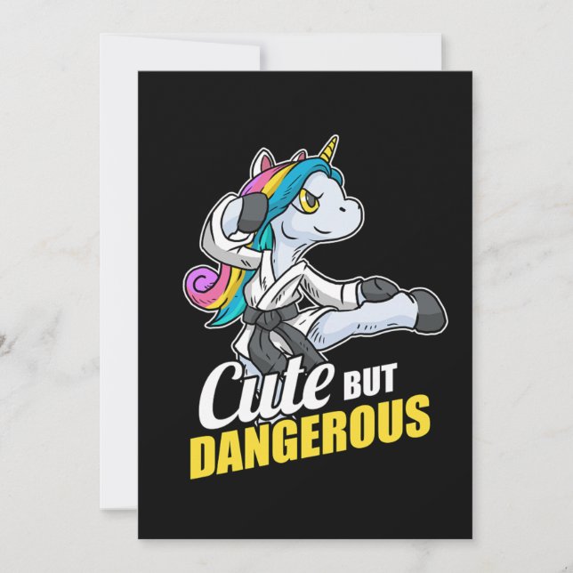 Invitation Cute But Dangerous Unicorn Karate Kung Fu MMA Gift (Devant)