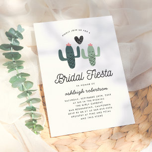Invitation Cute Cactus Fiesta Fête des mariées moderne