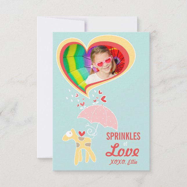 Invitation Cute Cartoon Giraffe Classe Enfant Valentine Photo (Devant)