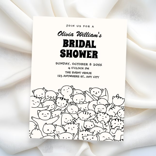Invitation Cute cats bridal shower (Créateur téléchargé)