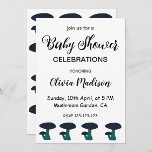 Invitation Cute Champignons Baby shower neutre genre