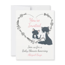 Cute Chat, Kitten et Baby shower de coeur aux fleu