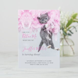Invitation Cute Chat panache rose.