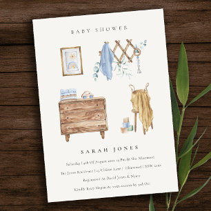 Invitation Cute Chic Boy Baby Nursery Baby shower essentiel
