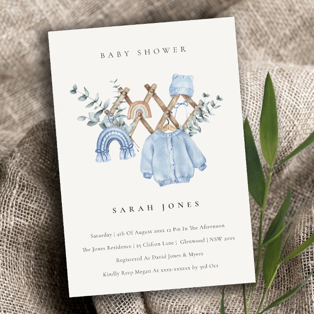 Invitation Cute Chic Boy Baby Nursery Baby shower essentiel (Créateur téléchargé)