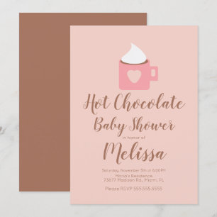 Invitation Cute Chocolat chaud Baby shower de la fille Feu de