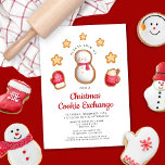 Invitation Cute Christmas Cookie Exchange Snowman<br><div class="desc">Personnalisé Noël Cookie Exchange Snowman Invitation.</div>