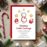 Invitation Cute Christmas Cookie Exchange Snowman<br><div class="desc">Personnalisé Noël Cookie Exchange Snowman Invitation.</div>