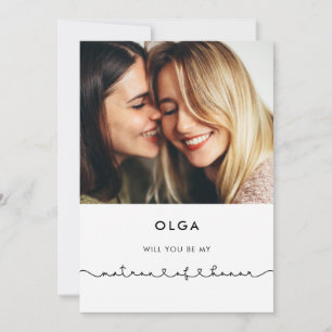 Invitation Cute connexion coeur Matron d'honneur proposition