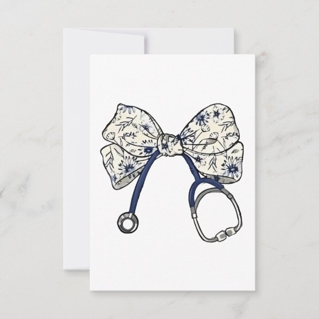 Invitation Cute Coquette Bow Coquette Bow Nurse Nurse (Devant)