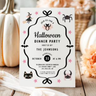 Invitation Cute Coquette Dîner d'Halloween