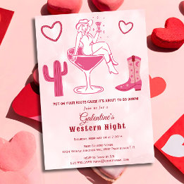 Invitation Cute Country Western Cowgirl Galentine's Day