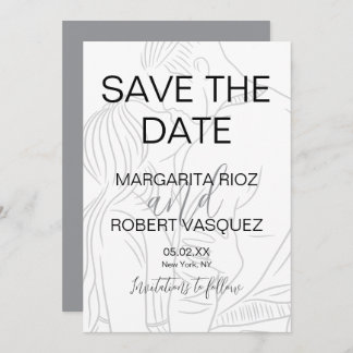 Invitation Cute Couple Script Save the Date