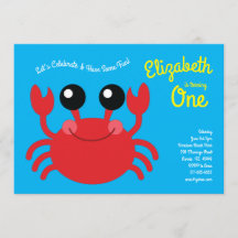 Cute Crab Beach Enfants 1er anniversaire