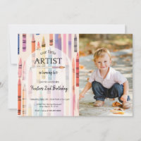 Cute Crayon Pastel Petit Artiste Photo Anniversair