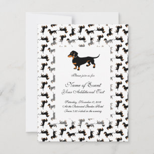 Invitation Cute Dachshund Motif