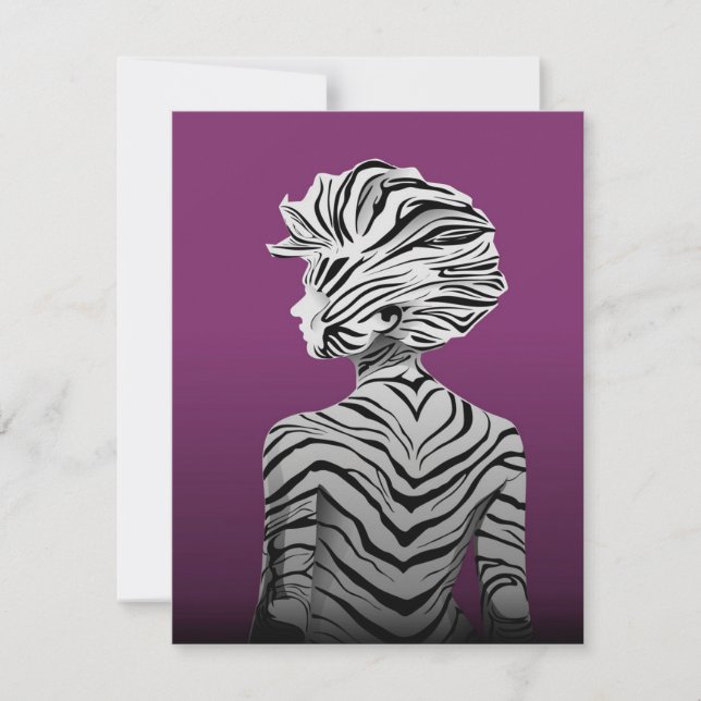 Invitation Cute Dancing Zebra Canvas (Devant)