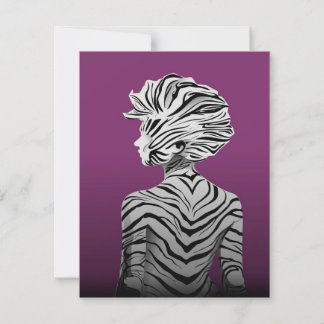 Invitation Cute Dancing Zebra Canvas
