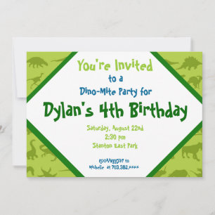 Invitation Cute Dinosaur Anniversaire Modèles d'invitation