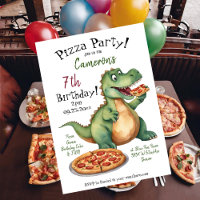 Cute Dinosaur Anniversaire Pizza Party