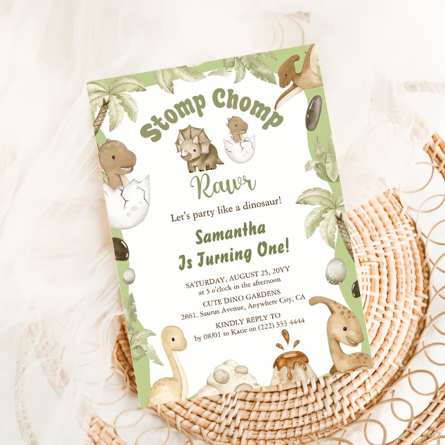 Invitation Cute Dinosaur Boy Anniversaire Dino Party (Créateur téléchargé)