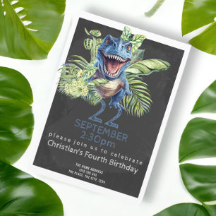Invitation Cute Dinosaur fête d'anniversaire Personnalisée