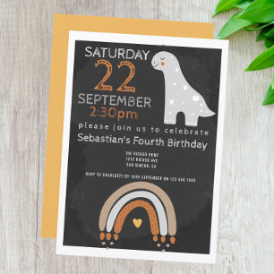 Invitation Cute Dinosaur fête d'anniversaire Personnalisée