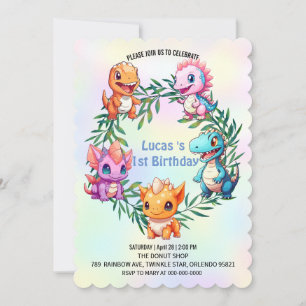 Invitation Cute dinosaur jungle anniversaire de enfant de l'é