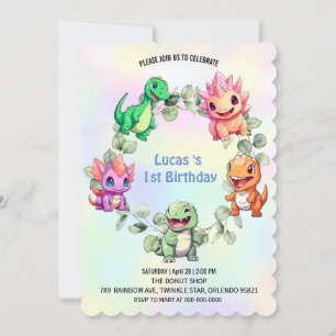 Invitation Cute dinosaur jungle anniversaire de enfant de l'é