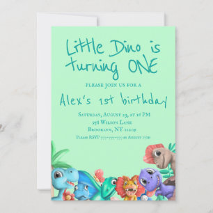 Invitation Cute Dinosaur Little Dino fête son anniversaire