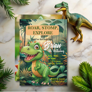 Invitation Cute Dinosaures rugit garçon Anniversaire