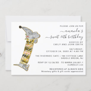 Invitation Cute Dog Sweet 16e fête d'anniversaire Maison Part