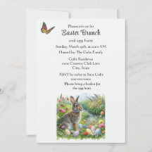 Cute Easter Rabbit and Egg Hunt Holiday 