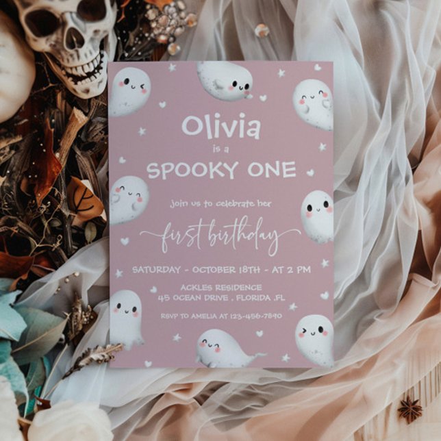 Invitation Cute Éffrayant Un Halloween Fille 1er Anniversaire (Créateur téléchargé)