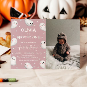 Invitation Cute Éffrayant Une Fille d'Halloween 1er Anniversa