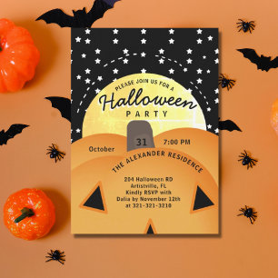 Invitation Cute Éffrayante Jack-o'-lantern Halloween Party