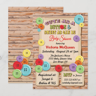 Invitation Cute en tant qu'invitation à Baby shower de bouton
