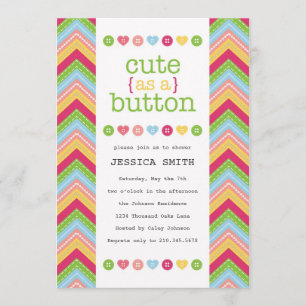 Invitation Cute en tant qu'invitation Baby shower de boutons