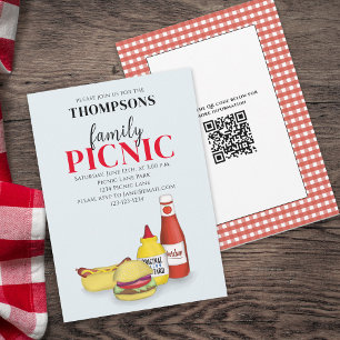 Invitation Cute été pique-nique tendance Cookout QR Code