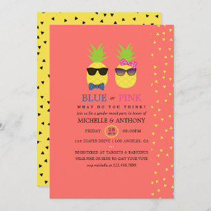 Invitation Cute exotique ananas confetti Genre Reveal
