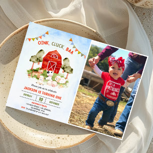 Invitation Cute Farm Animaux Barnyard fête d'anniversaire