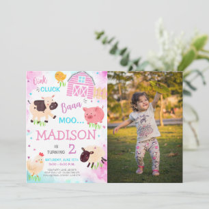 Invitation Cute Farm Animaux Photo